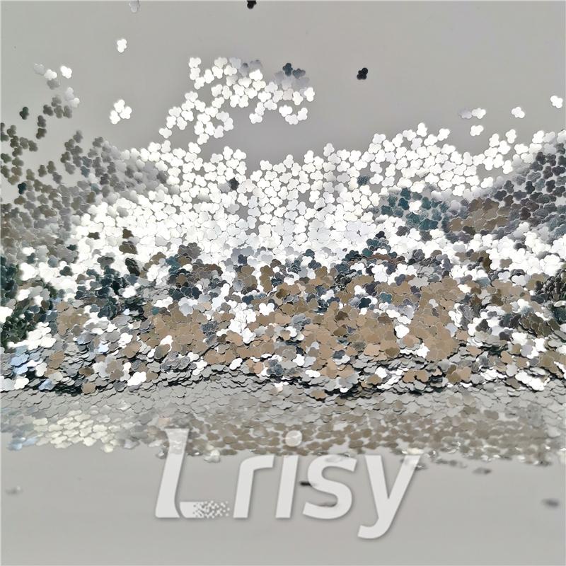 3mm Cloud Shapes Silver Glitter B0100