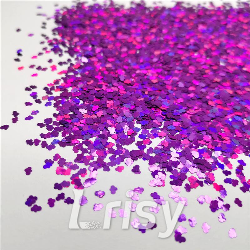 3mm Cloud Shapes Laser Purple Glitter LB0800