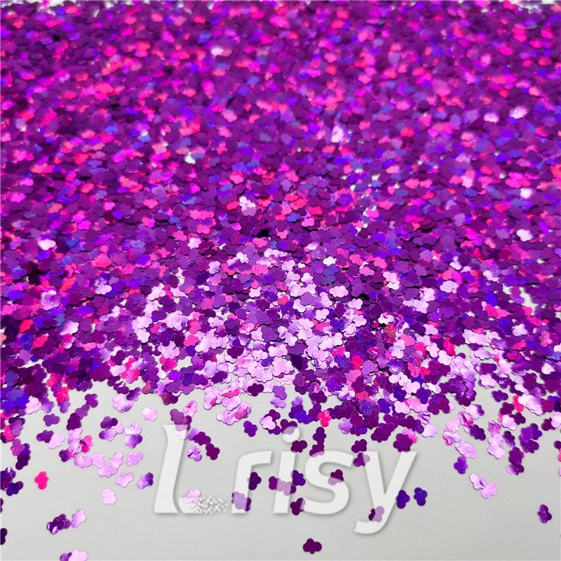 3mm Cloud Shapes Laser Purple Glitter LB0800