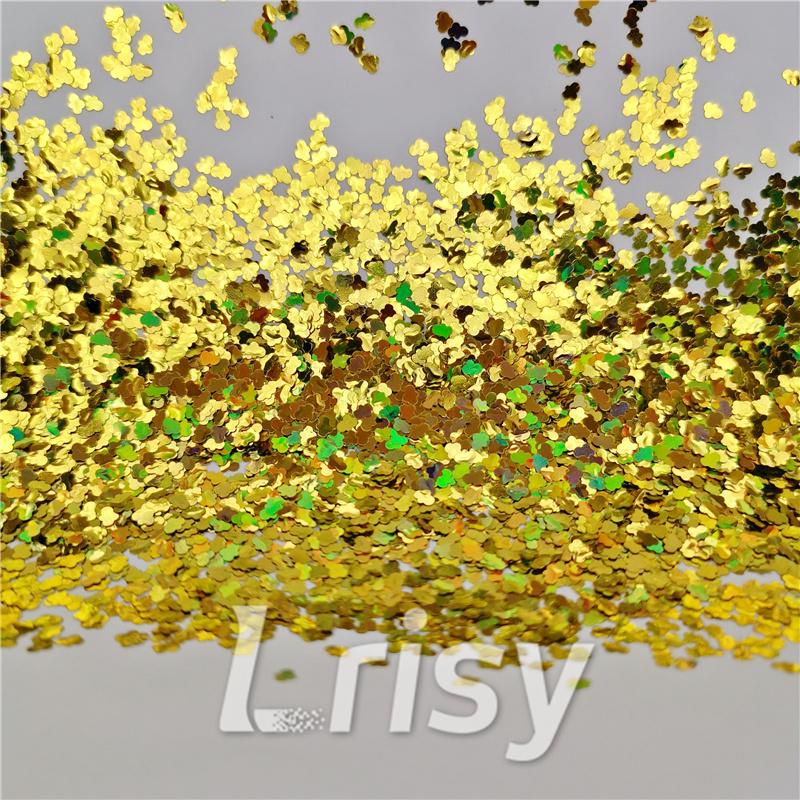 3mm Cloud Shapes Laser Gold Glitter LB0210
