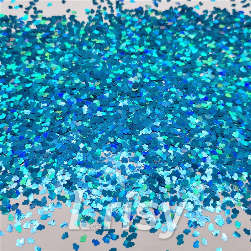 3mm Cloud Shapes Laser Sky Blue Glitter LB0700