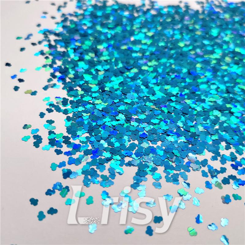 3mm Cloud Shapes Laser Sky Blue Glitter LB0700