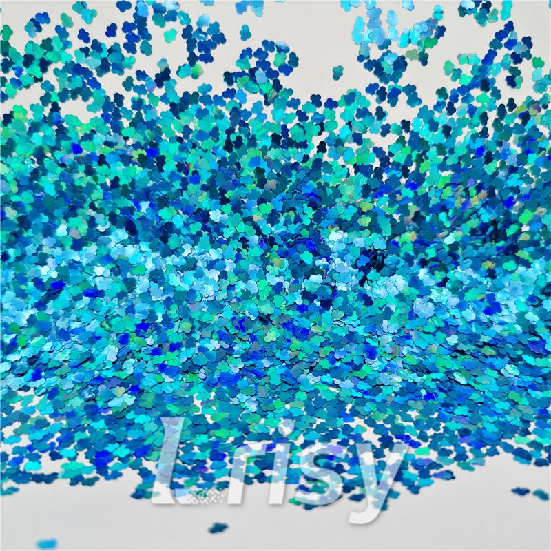 3mm Cloud Shapes Laser Sky Blue Glitter LB0700
