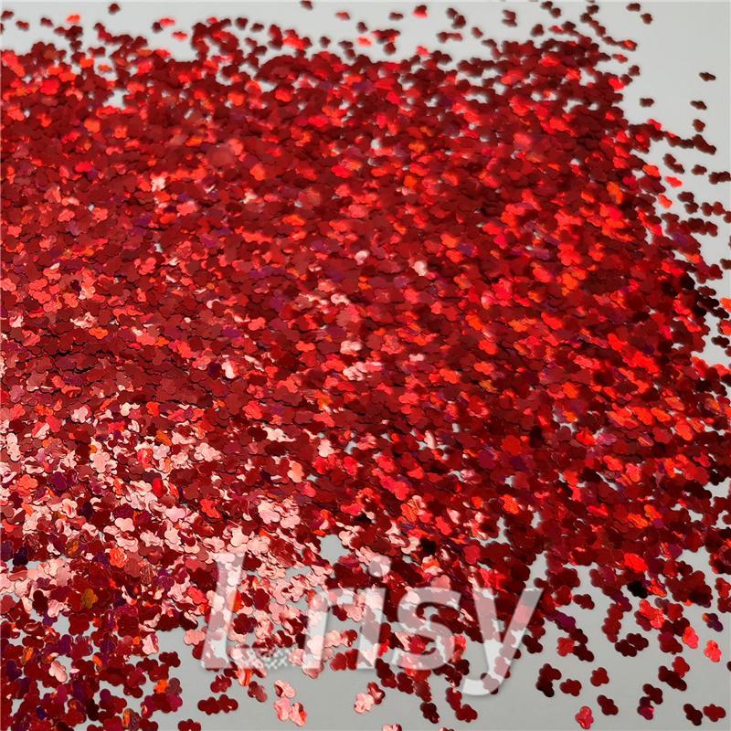 3mm Cloud Shapes Laser Red Glitter LB0300