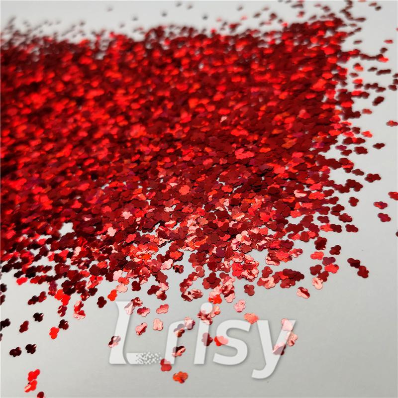 3mm Cloud Shapes Laser Red Glitter LB0300