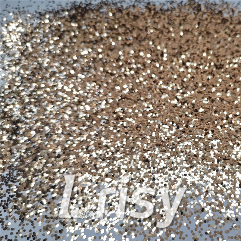 1mm Hexagon Shapes Sand Gold Chunky Glitter B0213