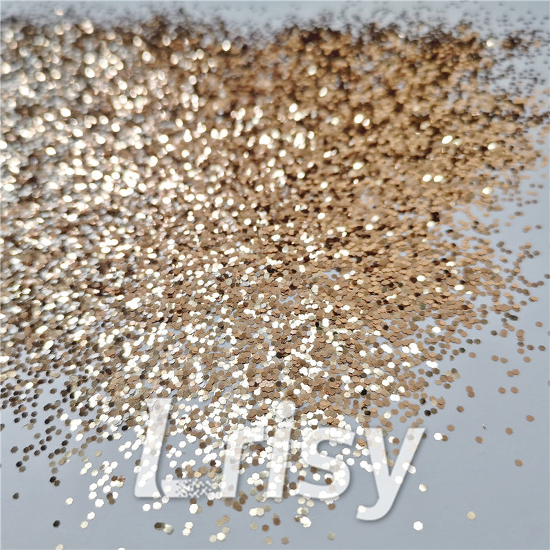 1mm Hexagon Shapes Sand Gold Chunky Glitter B0213