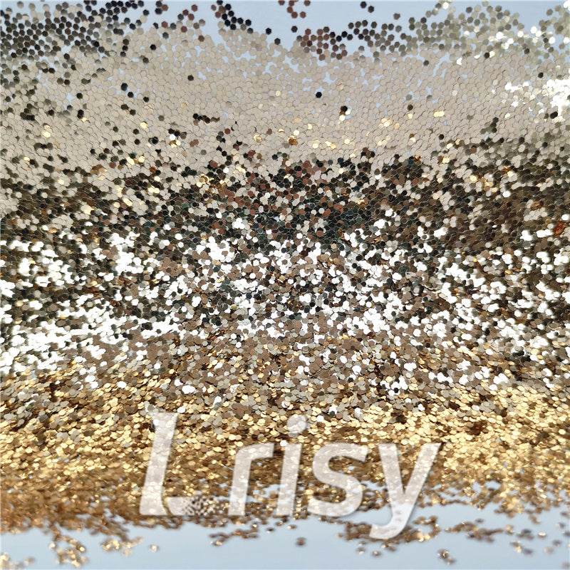 1mm Hexagon Shapes Sand Gold Chunky Glitter B0213