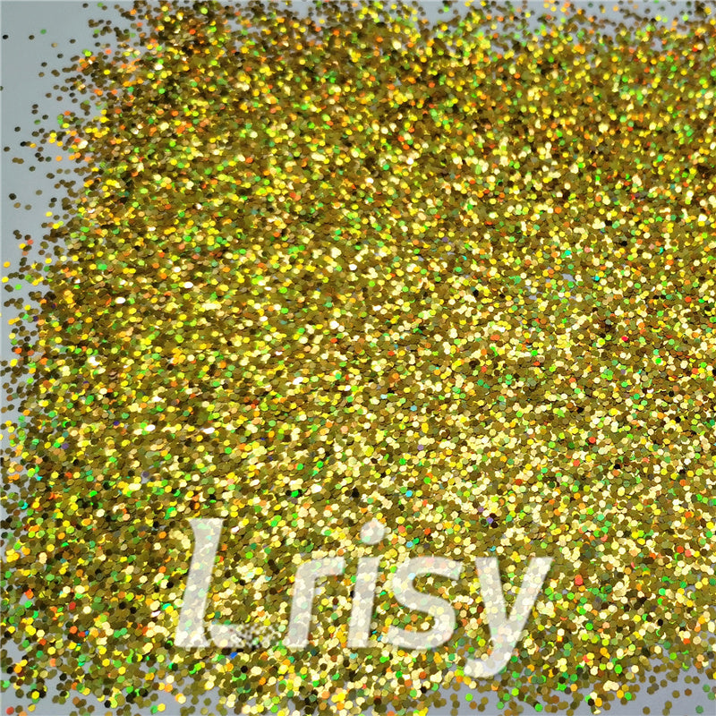 1mm Hexagon Shapes Laser Gold Chunky Glitter LB0210
