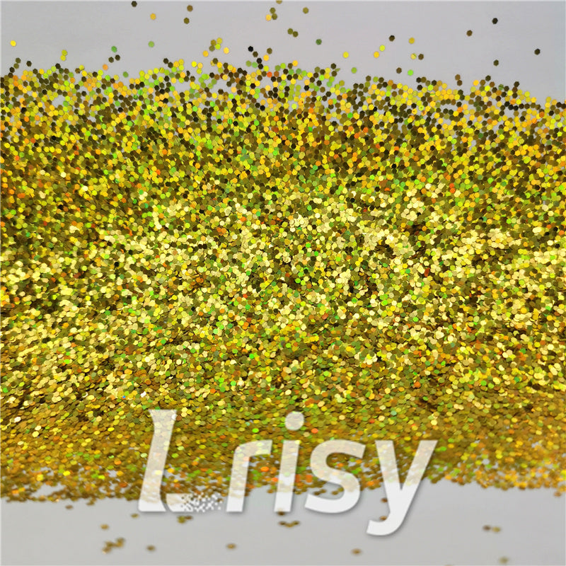 1mm Hexagon Shapes Laser Gold Chunky Glitter LB0210