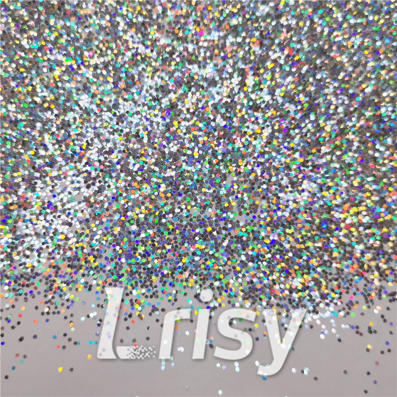 1mm Hexagon Shapes Laser Silver Chunky Glitter LB0100