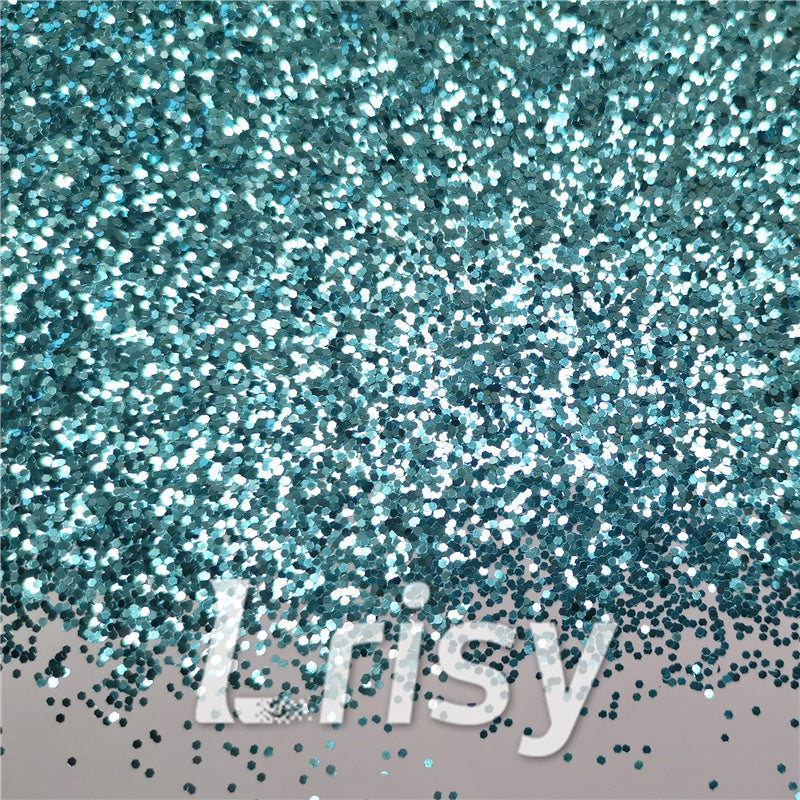 1mm Hexagon Shapes Sky Blue Chunky Glitter B0711