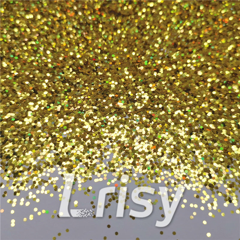 1mm Hexagon Shapes Gold Chunky Glitter B0203