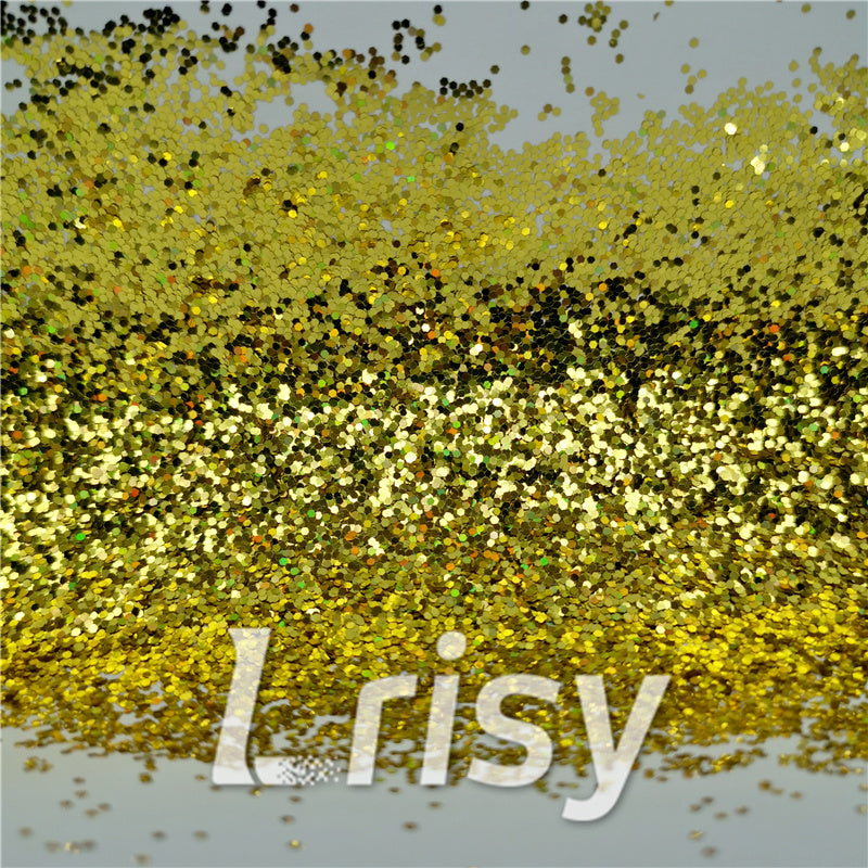 1mm Hexagon Shapes Gold Chunky Glitter B0203