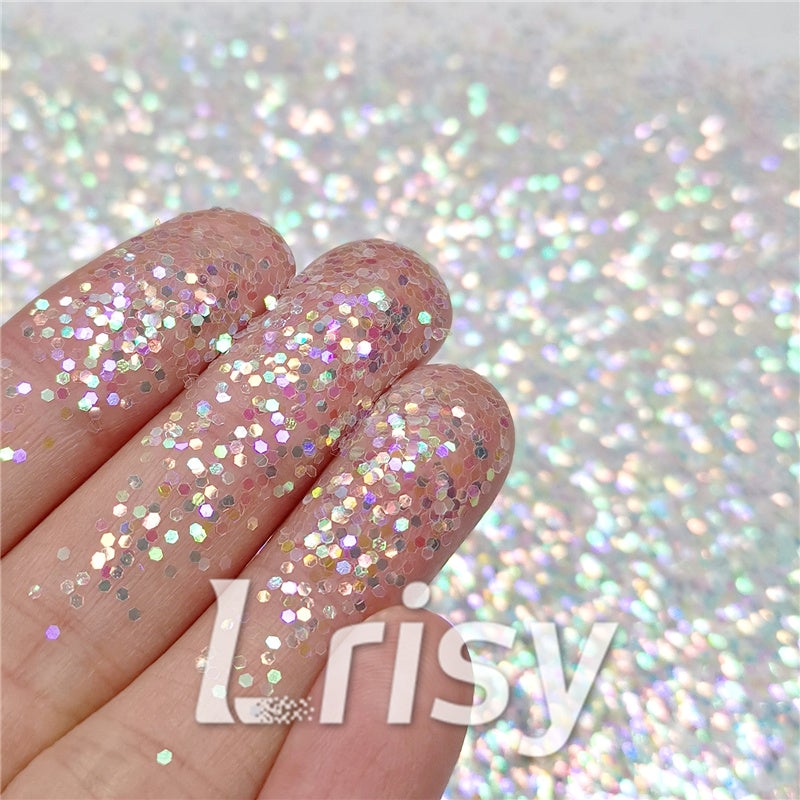 1mm Hexagon Shapes Rainbow Chunky Glitter C022