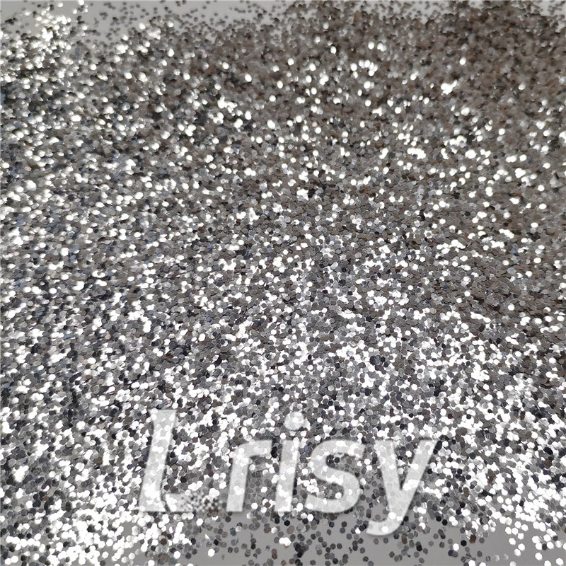 1mm Hexagon Shapes Silver Chunky Glitter B0100