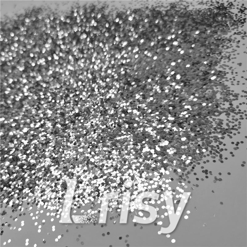 1mm Hexagon Shapes Silver Chunky Glitter B0100