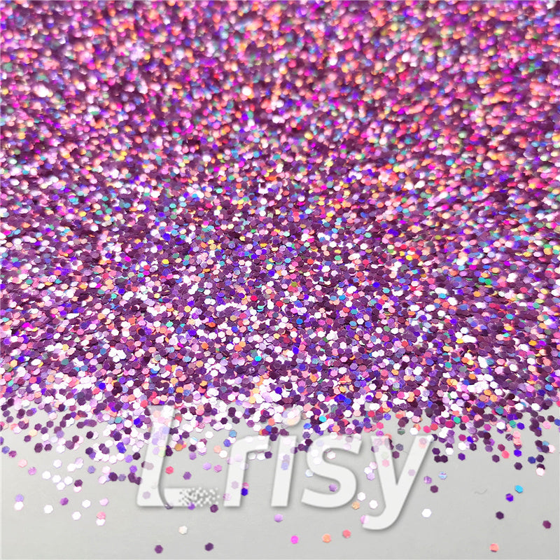 1mm Hexagon Shapes Laser Pink Chunky Glitter LB0901