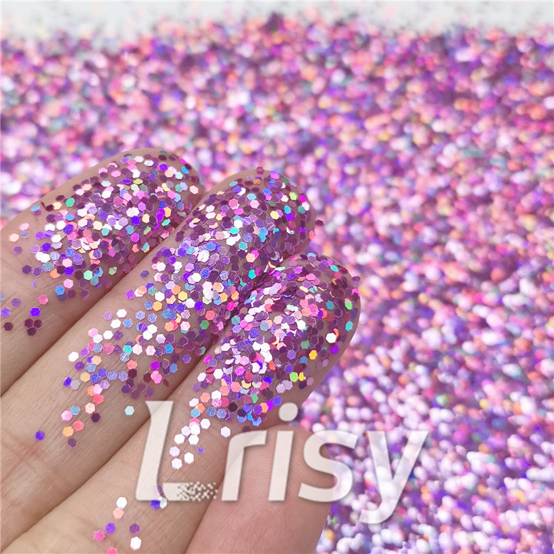 1mm Hexagon Shapes Laser Pink Chunky Glitter LB0901