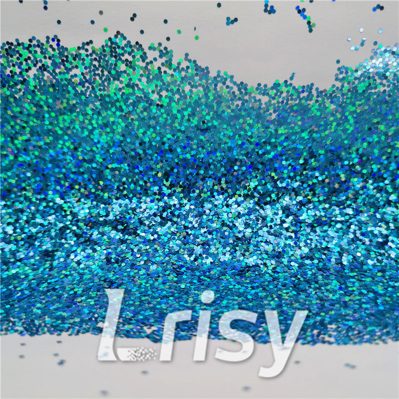1mm Hexagon Shapes Laser Sky Blue Chunky Glitter LB0700