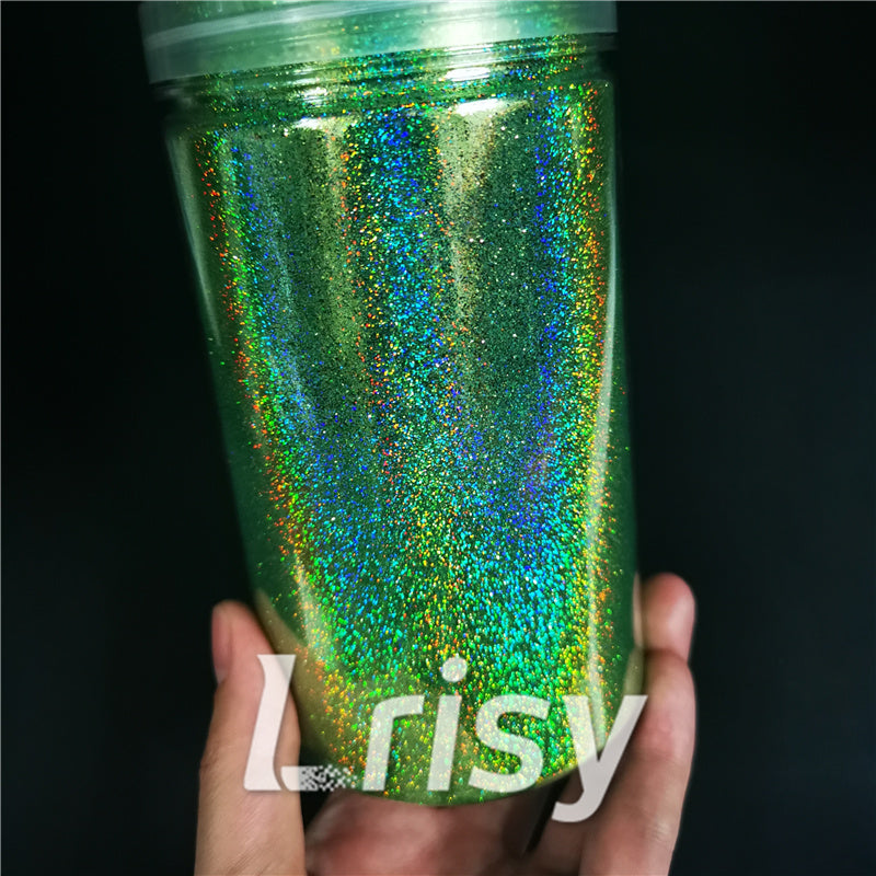0.2mm Holographic Pigment Grass Green Glitter Cosmetic Grade SLG008