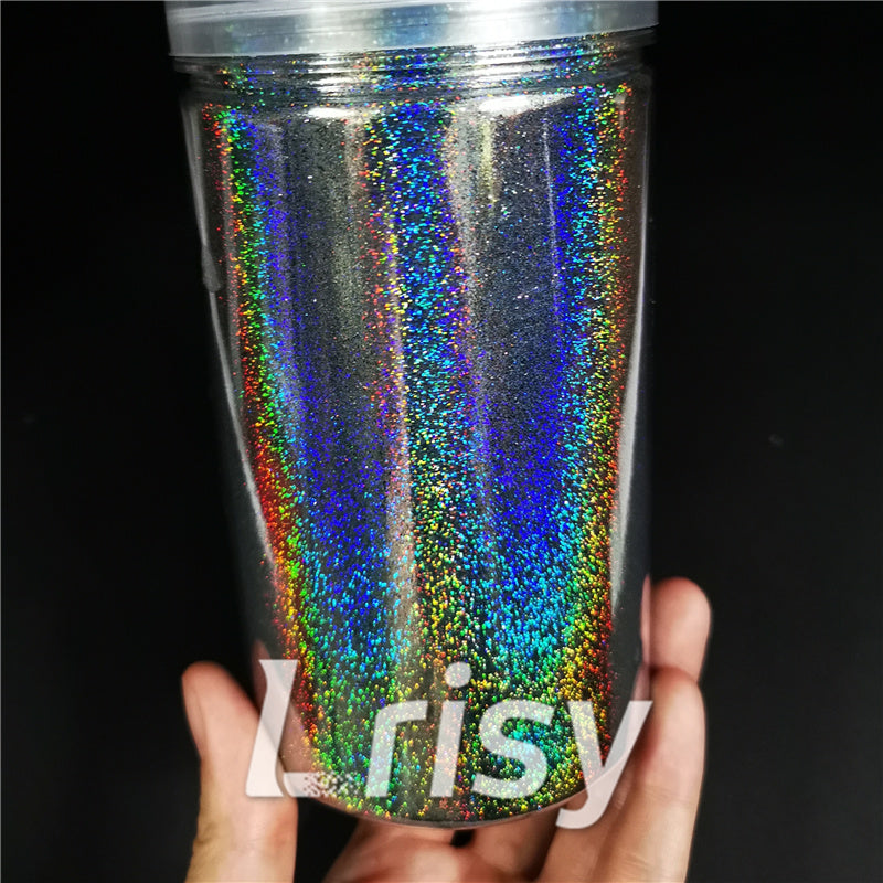 0.2mm Holographic Pigment Dark Grey Glitter Cosmetic Grade SLG011