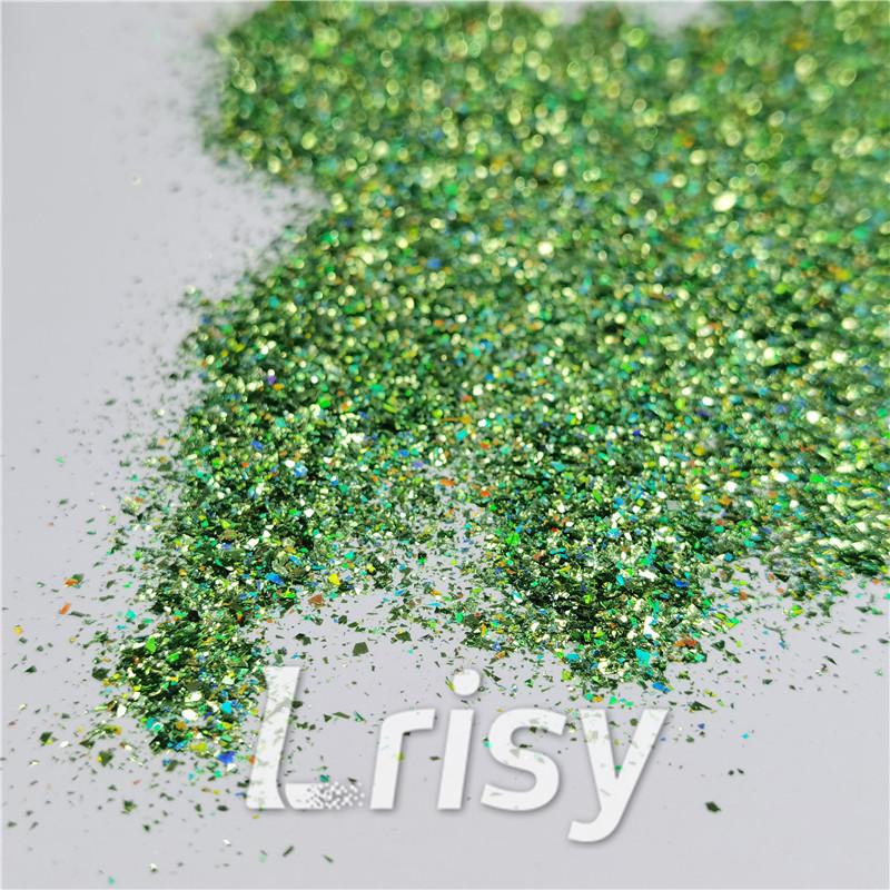 2x2 Glitter Holo Shards (Flakes) Holographic Pigment Grass Green Glitter Solvent Resistant SLG008