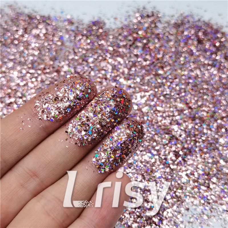 2x2 Glitter Holo Shards (Flakes) Holographic Pigment Pink Glitter Solvent Resistant SLG006