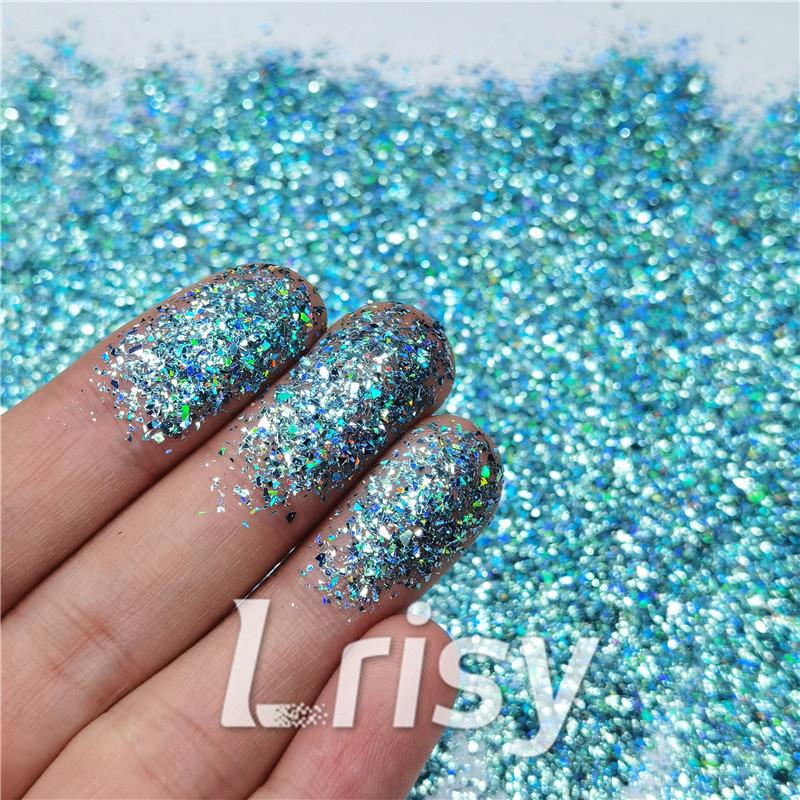 2x2 Glitter Holo Shards (Flakes) Holographic Pigment Sky Blue Glitter Solvent Resistant SLG009