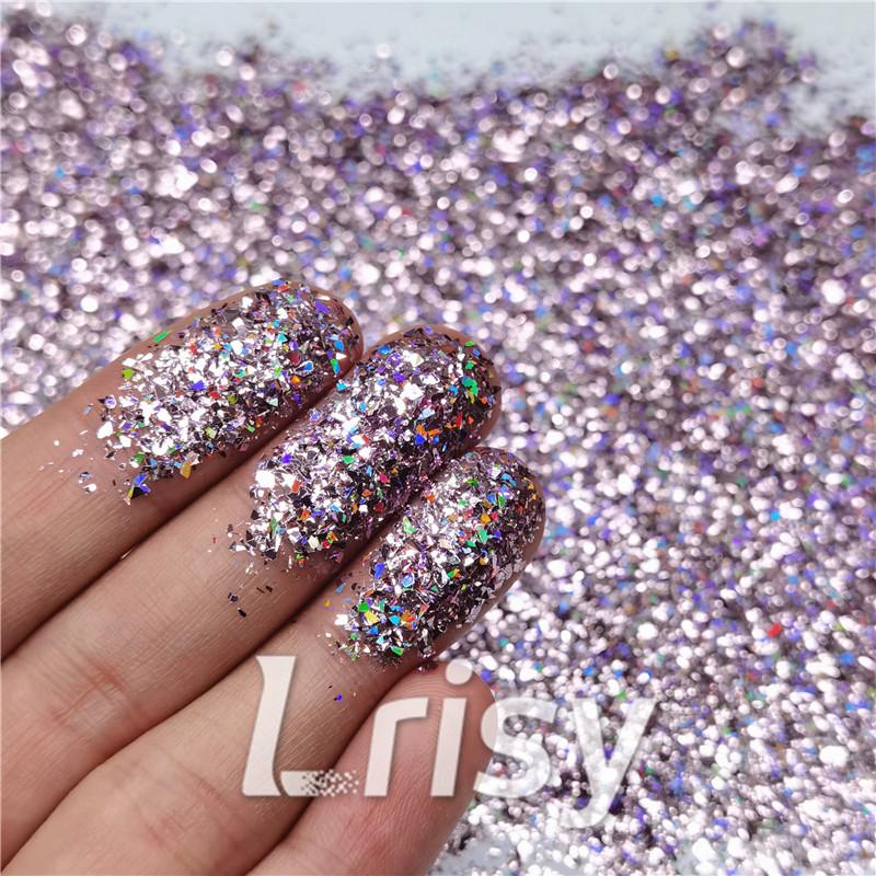 2x2 Glitter Holo Shards (Flakes) Holographic Pigment Light Pink Glitter Solvent Resistant SLG005