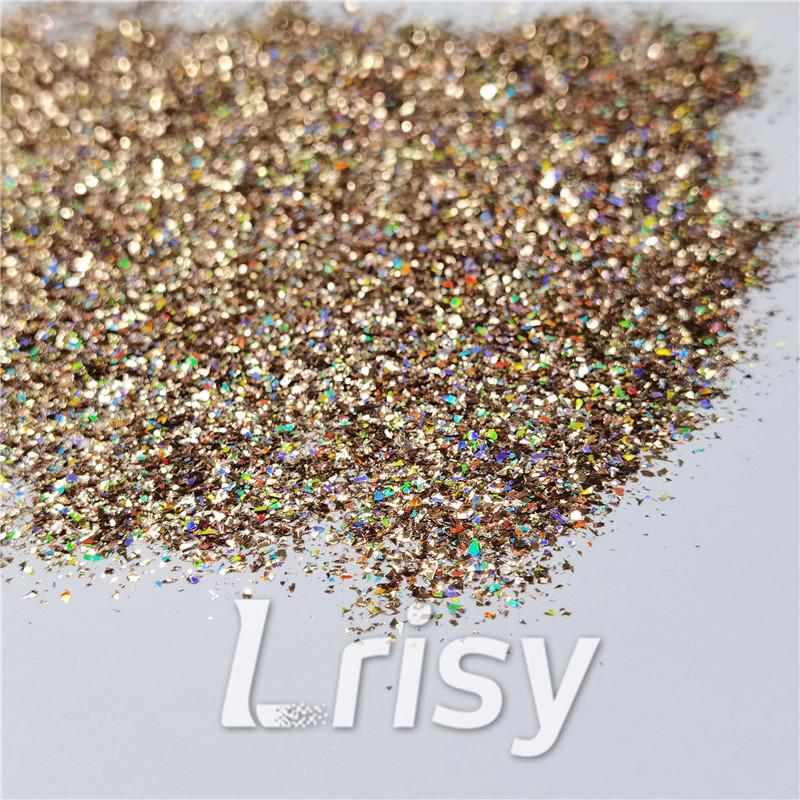 2x2 Glitter Holo Shards (Flakes) Holographic Pigment Sand Gold Glitter Solvent Resistant SLG002