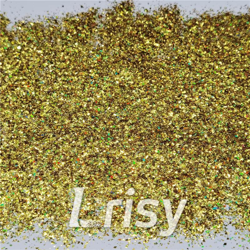 2x2 Glitter Holo Shards (Flakes) Holographic Pigment Gold Glitter Solvent Resistant SLG003