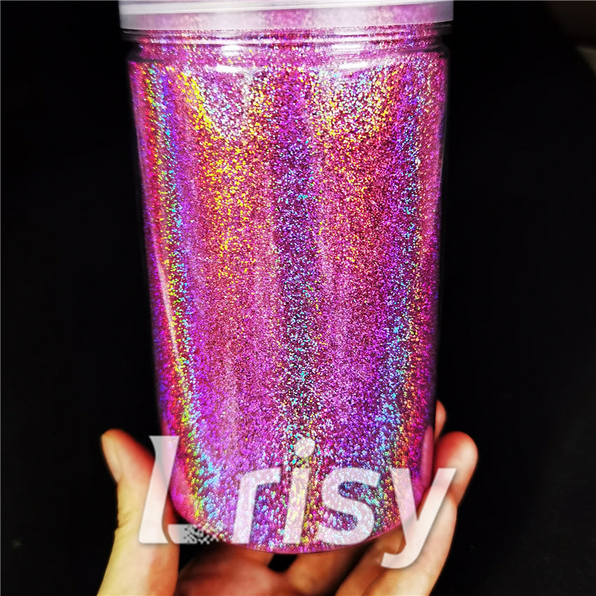 0.2mm Professional Cosmetic Glitter For Lip Gloss, Lipstick Holographic Pink FCHL901