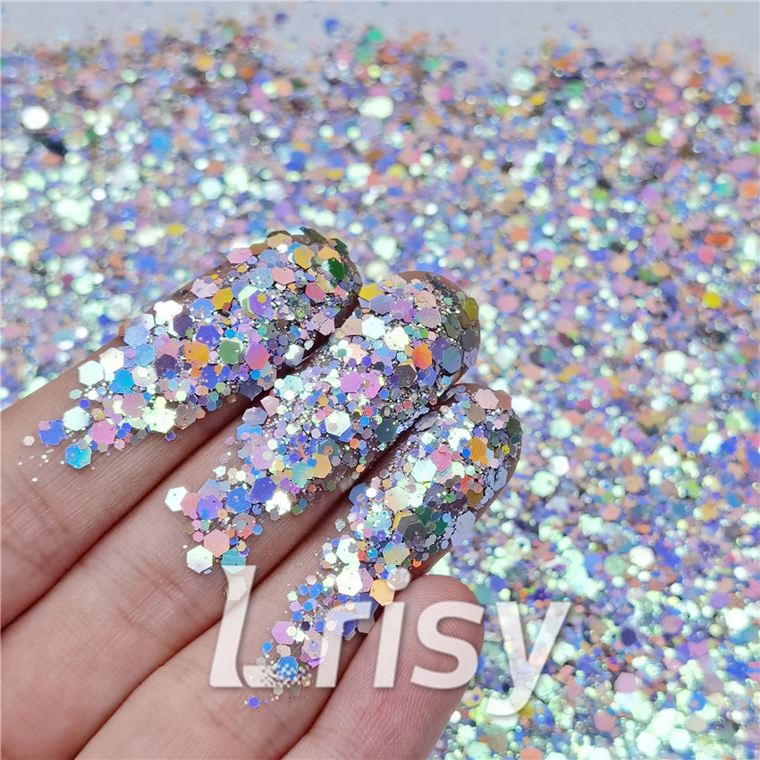 General Mixed Iridescent Phantom Silver Glitter C-BSL001
