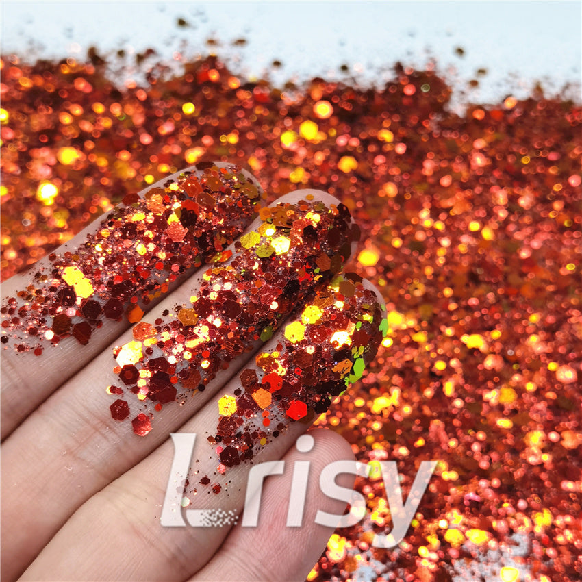 General Mixed Iridescent Phantom Red Gold Glitter C-BSL002
