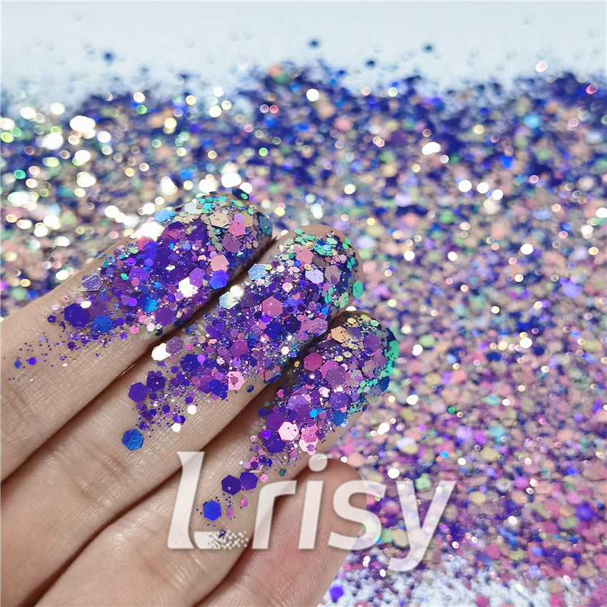 General Mixed Iridescent Phantom Purple Glitter C-BSL010