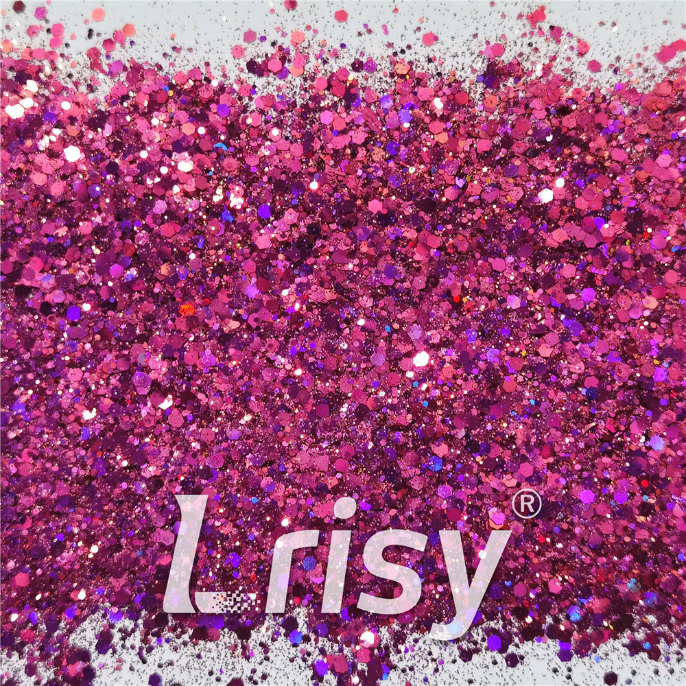 General Mixed Iridescent Phantom Rose Red Glitter C-BSL011