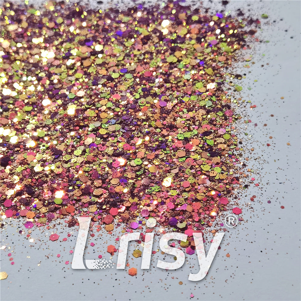 General Mixed Iridescent Phantom Rose Red Glitter C-BSL011