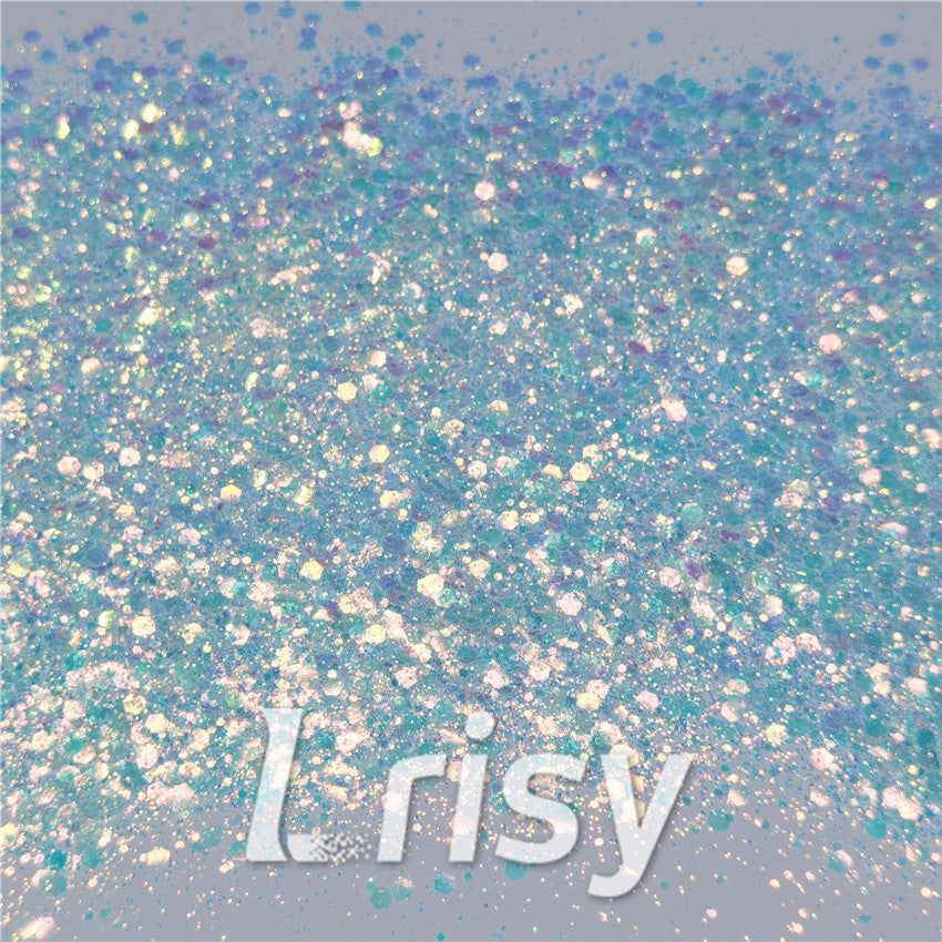 General Mixed Iridescent Translucent Blue Glitter C021