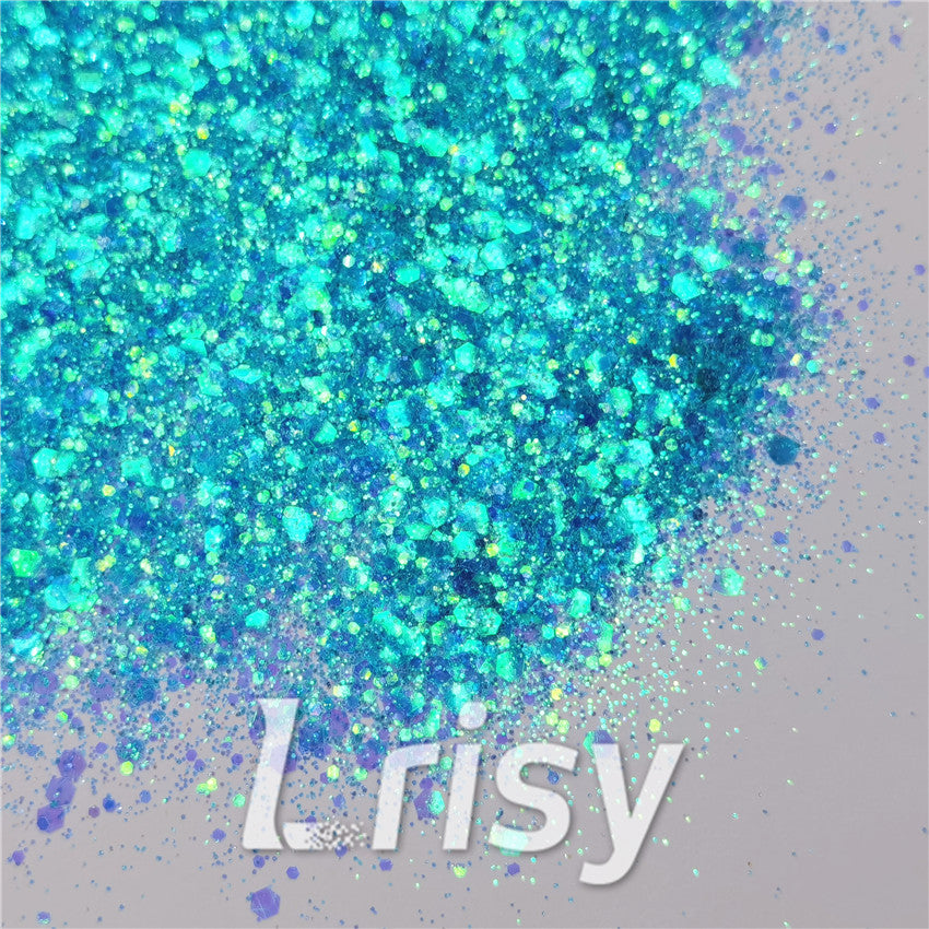 General Mixed Iridescent Translucent Blue Glitter C011