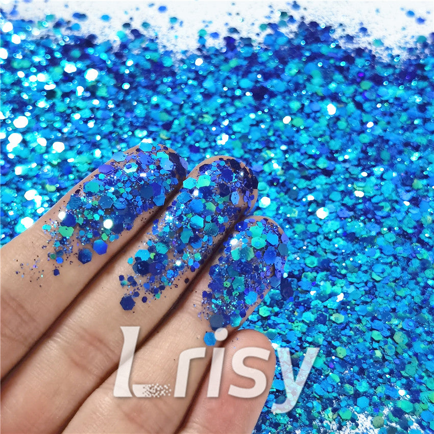 General Mixed Iridescent Phantom Blue Glitter C-BSL007