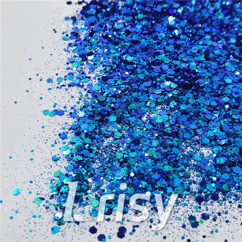 General Mixed Iridescent Phantom Blue Glitter C-BSL007