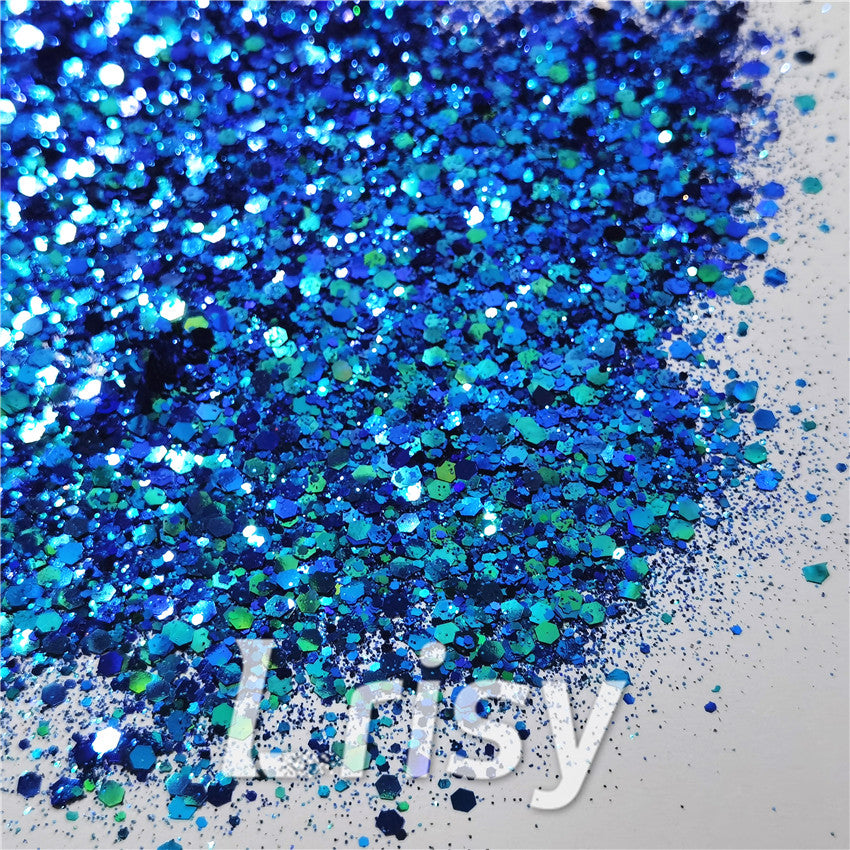 General Mixed Iridescent Phantom Blue Glitter C-BSL007