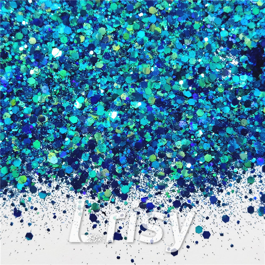 General Mixed Iridescent Phantom Blue Glitter C-BSL007