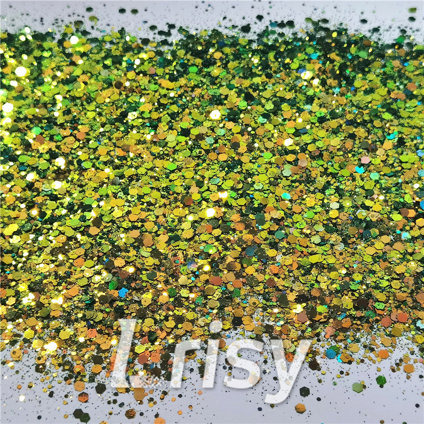 General Mixed Iridescent Phantom Olive Green Glitter C-BSL004