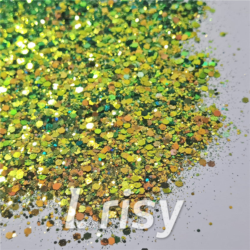General Mixed Iridescent Phantom Olive Green Glitter C-BSL004
