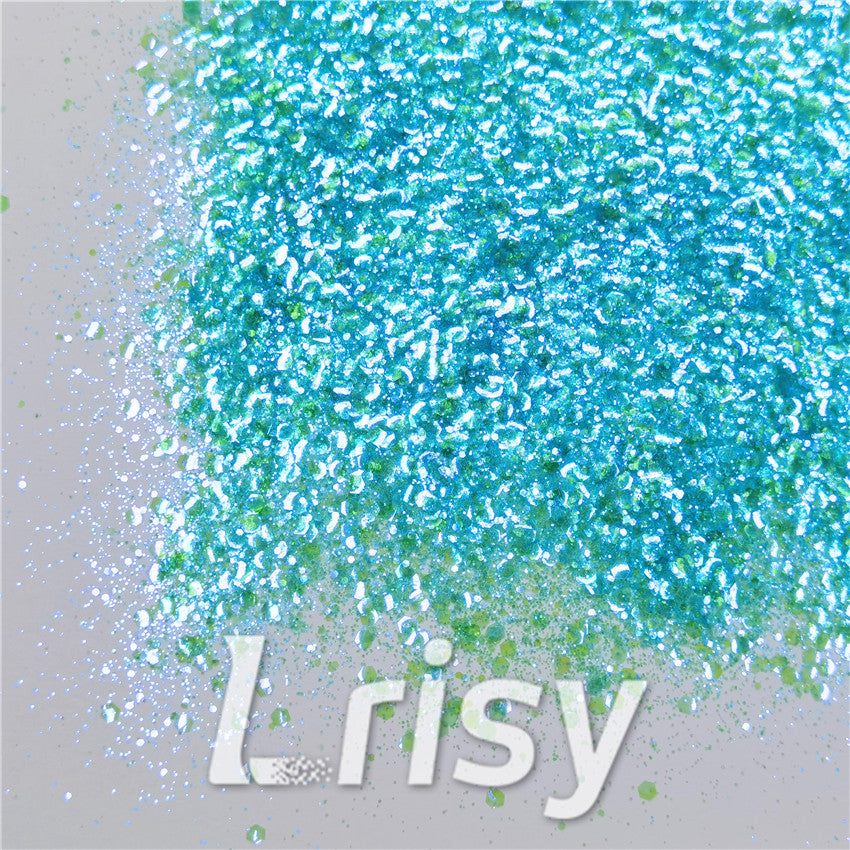 General Mixed Iridescent Translucent Blue Glitter C047
