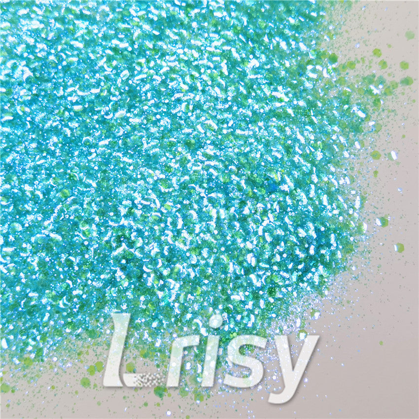 General Mixed Iridescent Translucent Blue Glitter C047