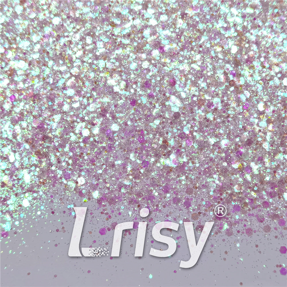 General Mixed Iridescent Translucent Pink Glitter C003