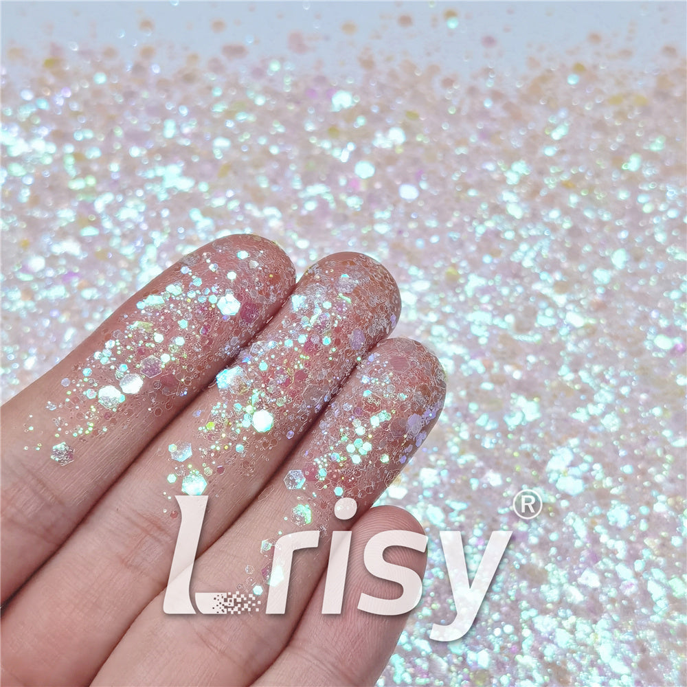 General Mixed Iridescent Translucent Pink Glitter C003